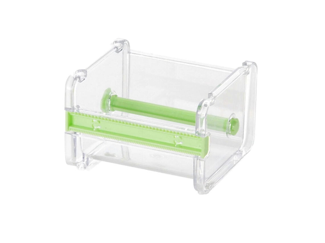 Dispensador de cinta adhesiva de sobremesa para cinta de doble cara y washi tape, soporte para rollo verde, cortador de cinta, material de oficina. GOKOCO