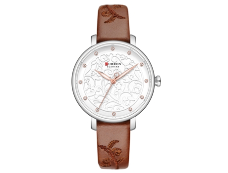 Relojes de Moda para Mujer Reloj con Banda de Cuero para Mujer Reloj de Piedra de Cuarzo para Ocio-Concha Blanca Blanca LUUCOZK