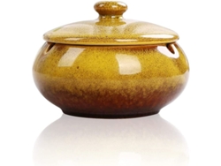 Maceta De Cemento Con Tapa, Resistente Al Viento, Para Uso Interior/exterior, Amarilla.