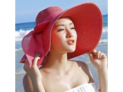 2026-sombrero De Paja Planchado Con Lazo Grande Y Visera Ancha Para Mujer, Plegable Y Protector Uv 50+ Para Verano Y Playa