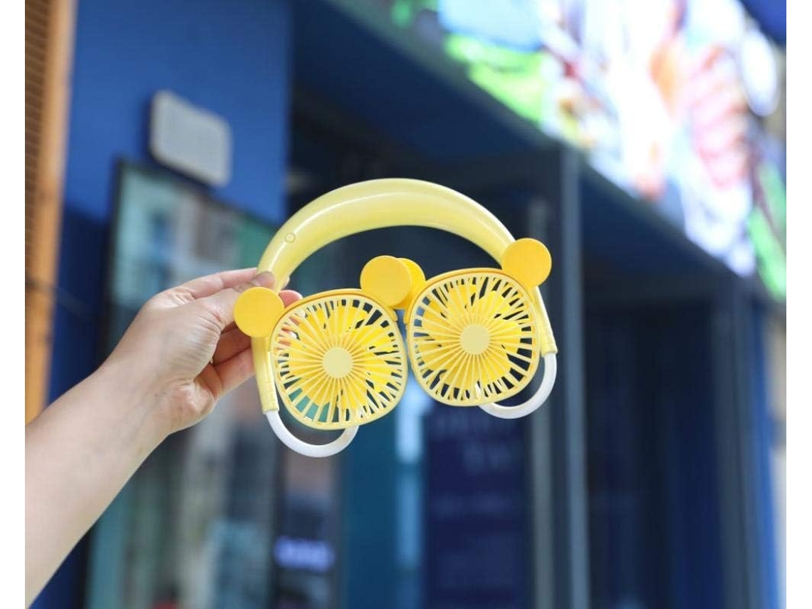 Ventilador De Cuello Colgante Ventilador Usb Pequeño Y Creativo Con Diseño Dibujos Animados Refrigeración Para