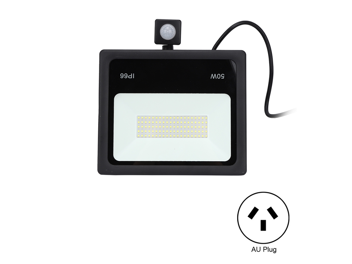 Foco LED de inducción delgado de 50 W (modelo 2026) para patio y pasillo, luz blanca cálida de 3000 K.