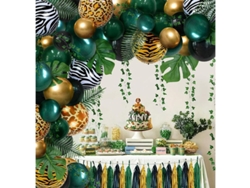 2026altiro-kit De Decoración Para Fiesta De Cumpleaños Con Temática De Safari Y Selva Tropical Verde, Con Globos, Para Bebé Niño O Niña.