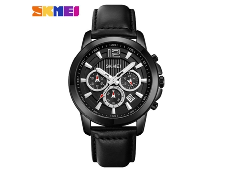 Relojes para Hombre Relojes multifunción Resistentes al Agua para Hombres Reloj de Pulsera de Cuarzo: Carcasa Negra y Superficie Negra LUUCOZK