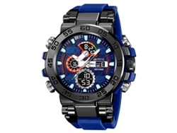 Reloj Deportivo Electrónico Cronógrafo Luminoso E Impermeable (azul), Con Caja Metálica, Multifuncional, Ideal Para Estudiantes.