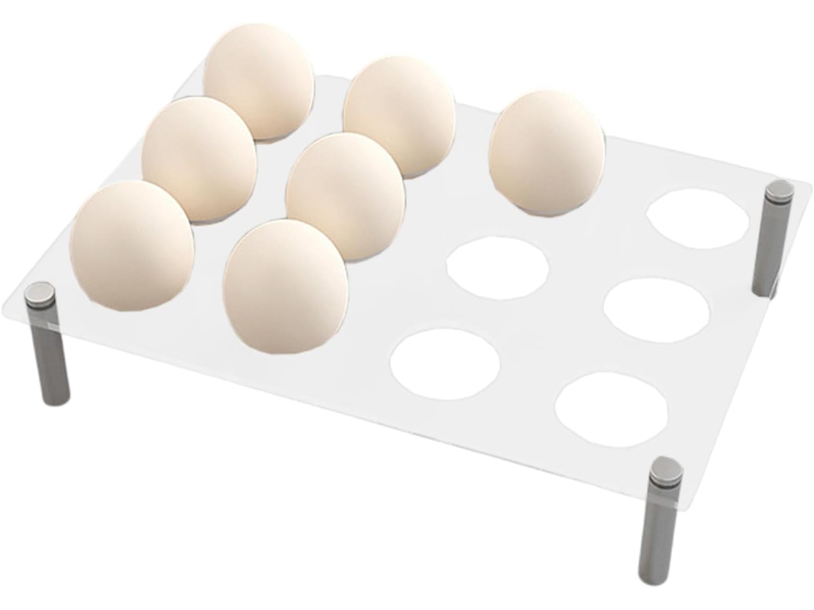 Soporte Para Huevos De Acrílico Transparente De 12 Orificios Para Refrigerador, Hogar, Cocina Y Encimera.
