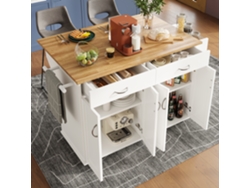 Isla De Cocina , Carrito De Comedor Com Vetas De Madera, Buffet, Mesa De Comedor Multifuncional Com Espaço De Almacenamiento Zkaka (106×50×90,5 Cm)