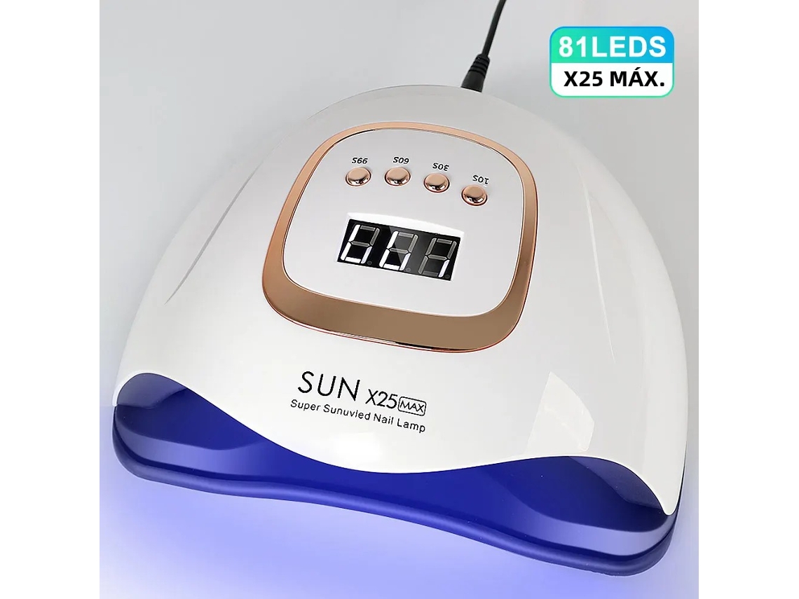 Lámpara UV para uñas con 81 LED, seca rápidamente todo tipo de polvos para uñas, lámpara de secado profesional y potente. Mdug
