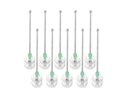 10 Anzuelos De Acero Inoxidable Para Calamares Con Mango Largo Y Luminoso Para Pesca (17 Cm)