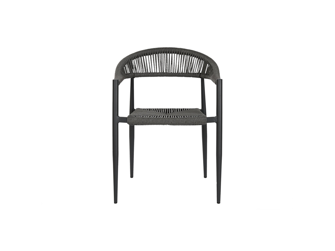 Silla Aluminio Ratán Negro 56x60x78cm