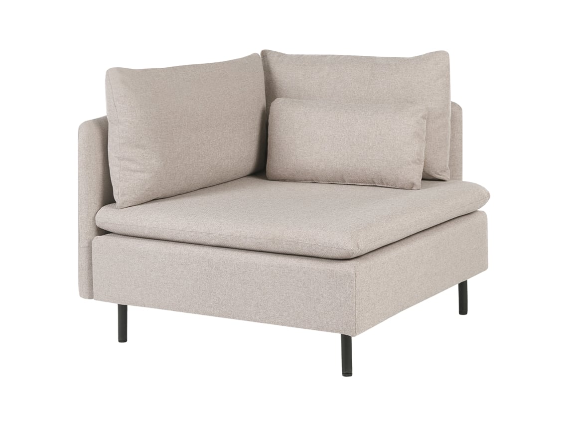 Módulo De Canto Beliani Egeris De Tecido Creme 86x94x80