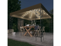 Gazebo con guirnalda de luces LED de 3 x 3 m, color gris parduzco, WSD222059, Lovely Home