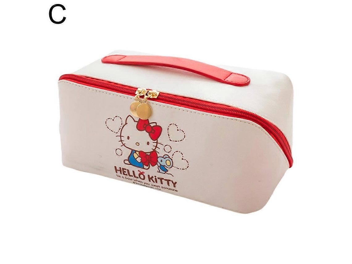 Neceser grande y esponjoso de PU con forma de almohada y compartimento interior para maquillaje, ideal para Kuromi Melody. Hengjian