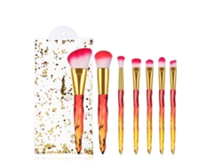 Set de brochas de maquillaje profesional con cristales brillantes para base, sombras de ojos, contorno y maquillaje femenino. Rosewell