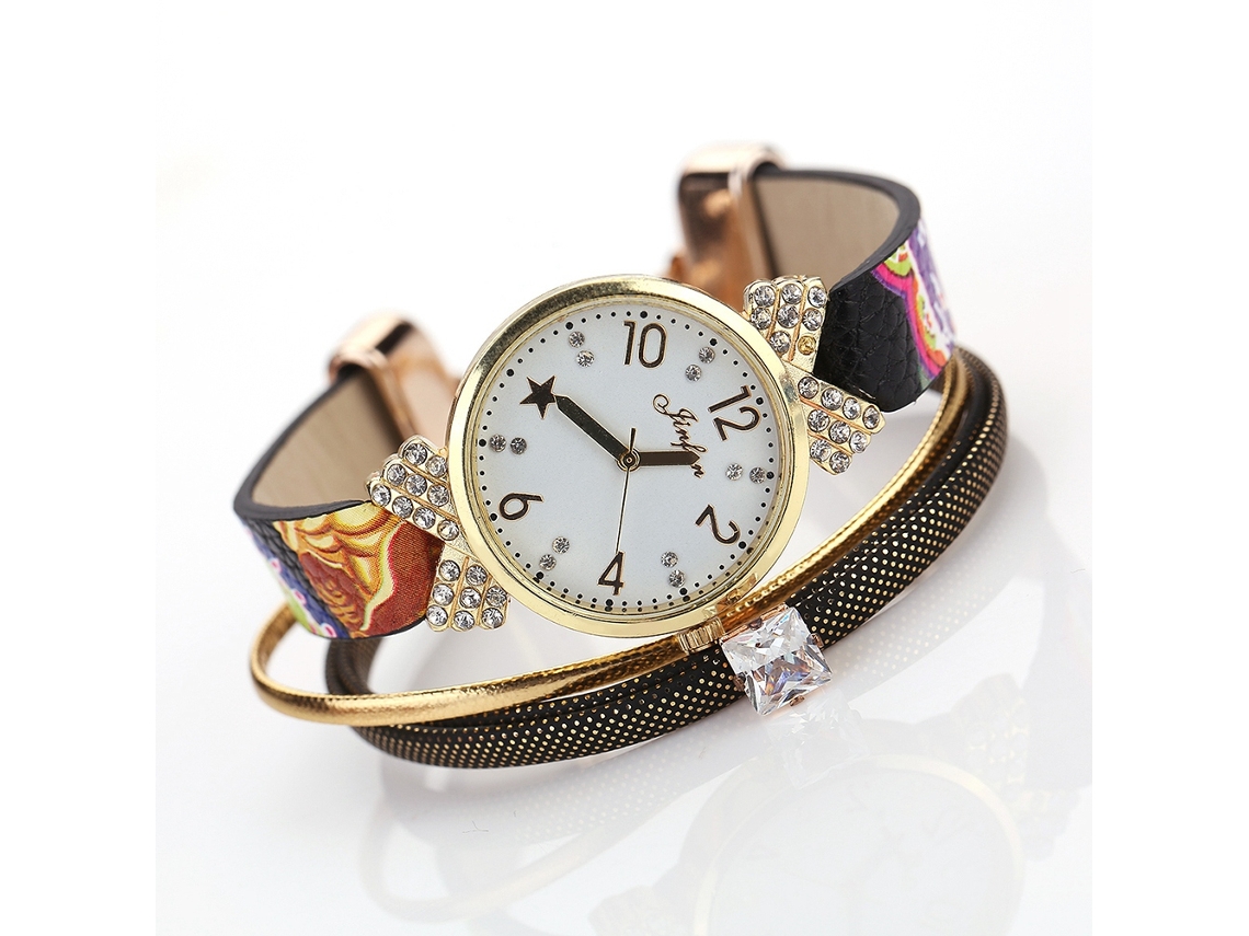 Reloj De Pulsera De Cuarzo Para Mujer Estilo Hip-hop Con Brazalete Fino Negro.
