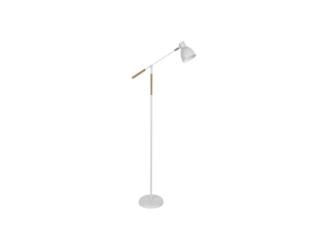 Fijación para Pies de Salón 1xe27 Blanco/haya Orientable 360º Articulado 137x25,5x55 cm Fabrilamp