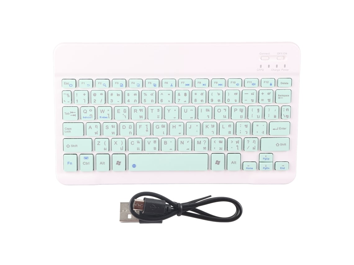 Estuche Para Máquina De Escribir De 10 Pulgadas, Color Verde Claro, Con Teclado Inalámbrico Bluetooth Compatible Con Dispositivos Universales.