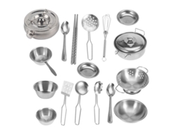 Walshlxq-18 Piezas Juguetes De Cocina Acero Inoxidable Set De Utensilios Y Ollas Para Niños Y Niñas Regalo