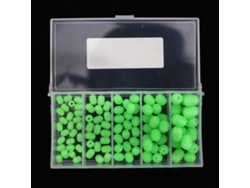 Conjunto De Perlas Anti-colisión (advertencia Luminosa, Anti-colisión Suave) 100 Piezas Accesorios De Pesca Con Piedras Cilíndricos De Multi-especificaciones Empaquetados En Caja