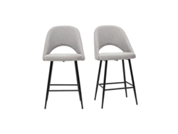 Conjunto de 2 bancos de cozinha texturizados com efeito aveludado cinza 65 cm Cosette MILIBOO