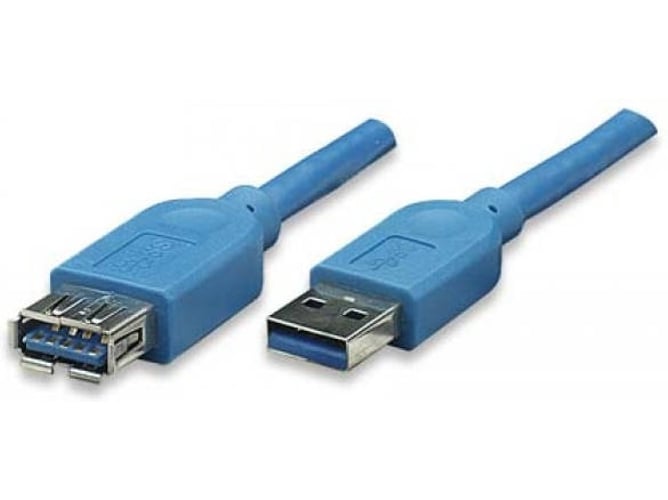 Cable USB TECHLY USB A/USB A 2 m Macho/Hembra Azul