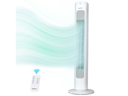 Ventilador De Torre Con Control Remoto, Silencioso Aigostar Blanco, 3 Velocidades Y 3 Modos, Oscilación De 70°, Ventilador Portátil, 50w
