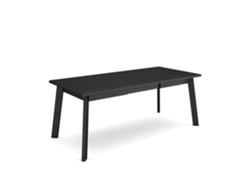 Mesa Comedor, 194xx90x75cm, Para 10 Comensales, Patas De Madera, Negro
