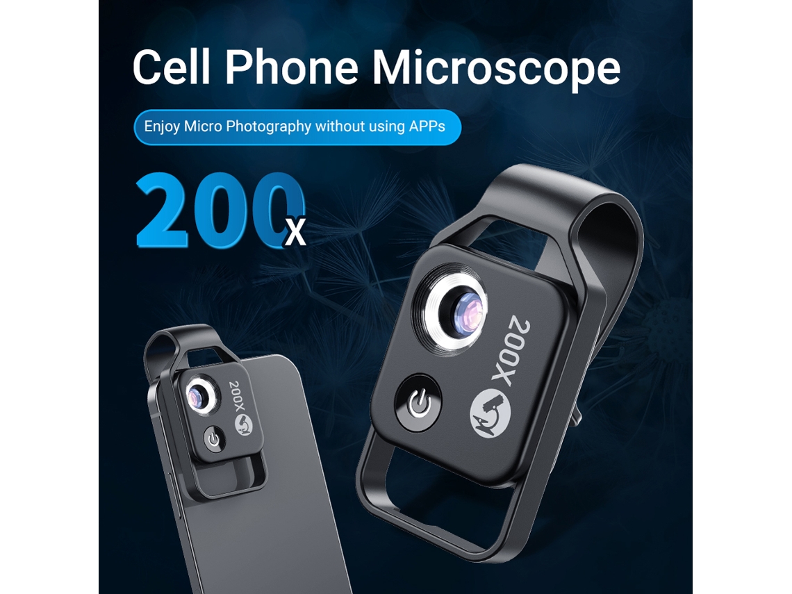 Microscopio Portátil De 200 Aumentos Con 6 Led Ajustables Para Teléfonos Móviles Ios Y Android, Ideal Para Estudios En La Industria Electrónica.