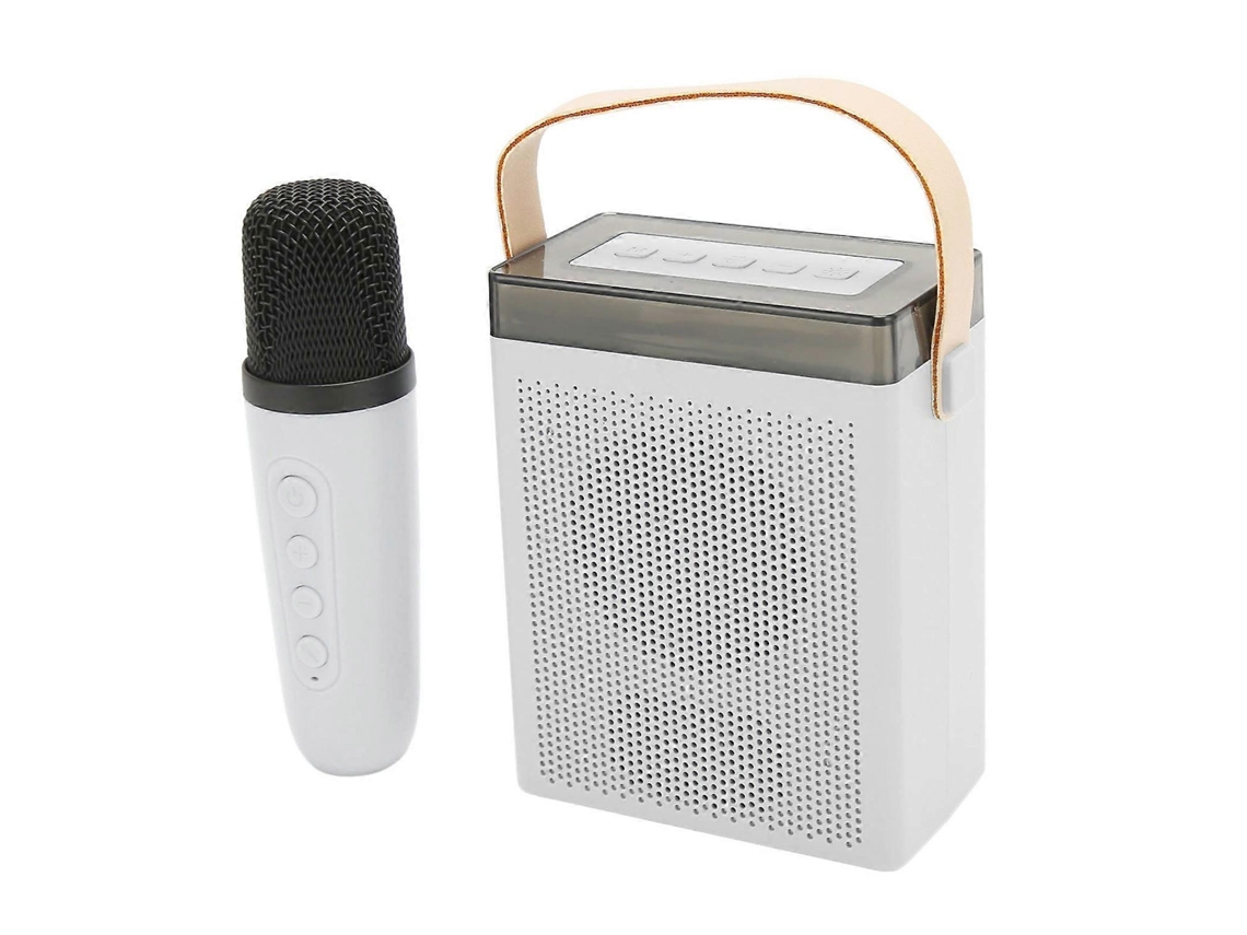 Máquina de karaoke con luz RGB, altavoz Bluetooth recargable con 1 micrófono inalámbrico para el hogar Chennnls