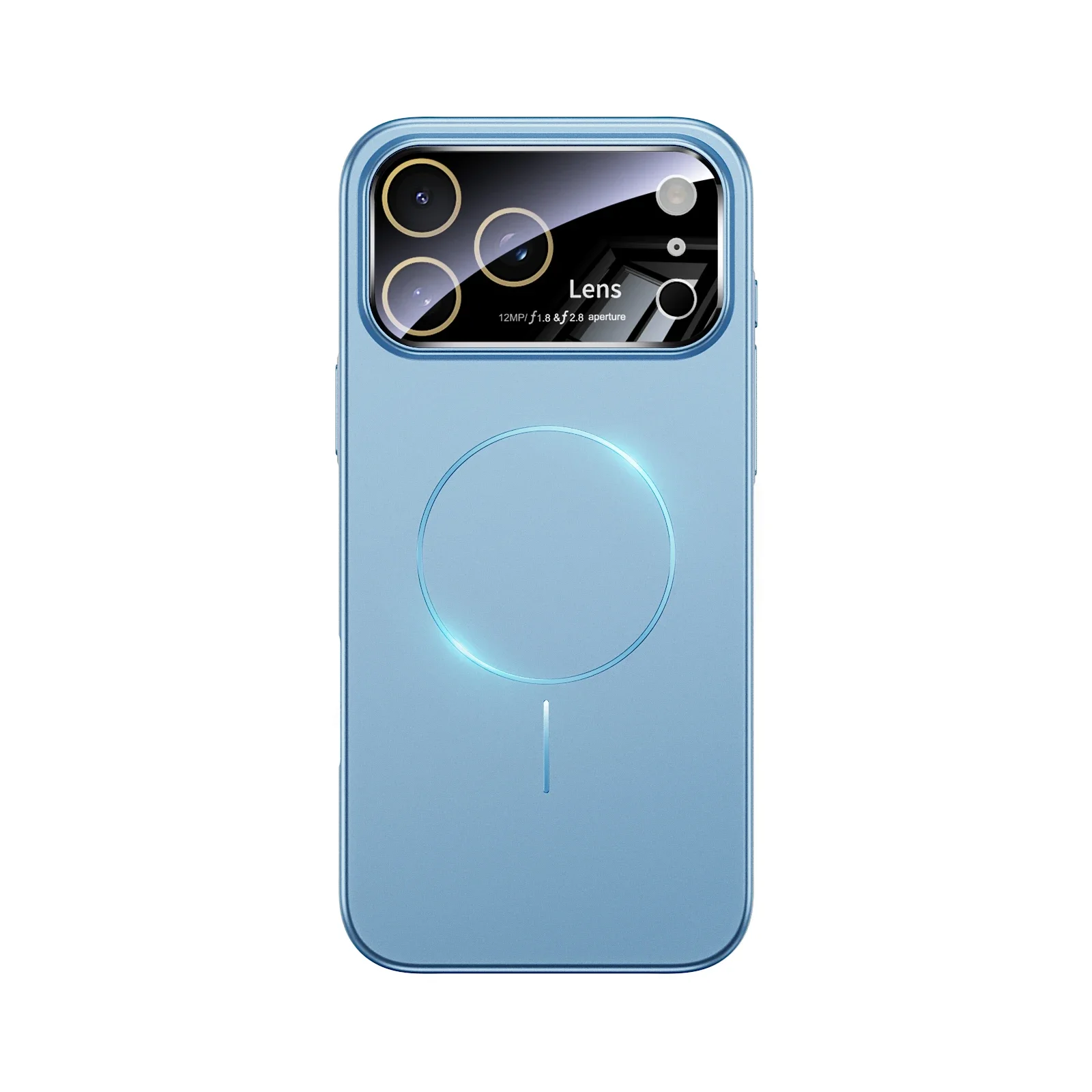 (azul Claro, Iphone17 Pro) Funda De Protección De Lente, Material De Pc Táctil, Funda De Carga Inalámbrica De Succión Magnética