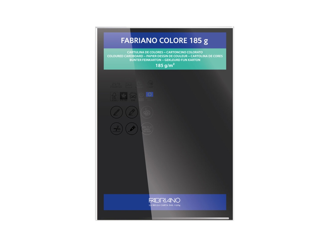FABRIANO Cartulina A4 185 G/M² Negra 50 Hojas