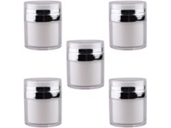 Nuobesty Com 5 Frascos Com Bomba Airless, 30g, Prateados, Pressurizados, Para Loção E Creme.