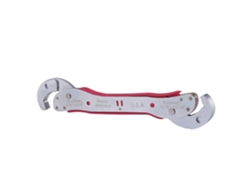 Llave Universal Ajustable Multifuncional De 9-42 Mm Para Tuercas Y Tornillos Con Mango Rojo.