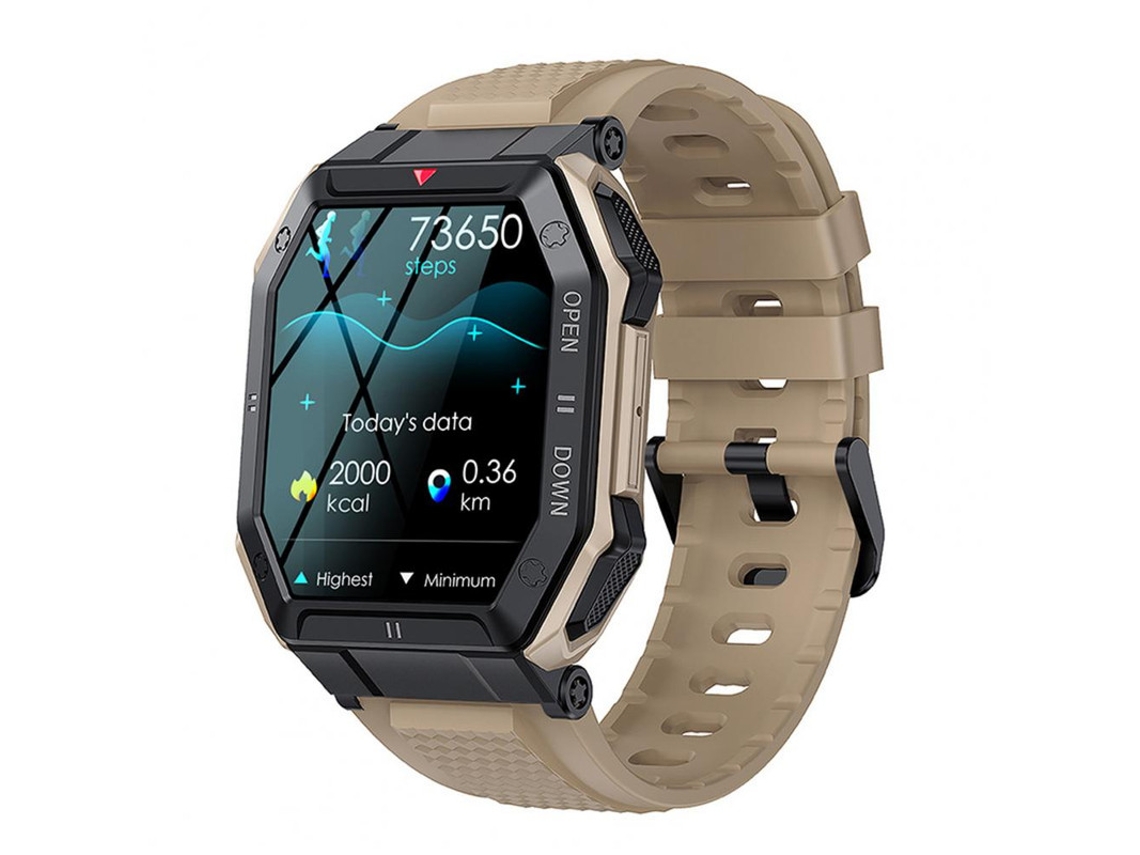 Smartwatch Yizhood K55 1.85 Inch Llamada Bluetooth Monitorización De Salud 20 Modos De Deporte 350mah (android Y Ios - Caqui)