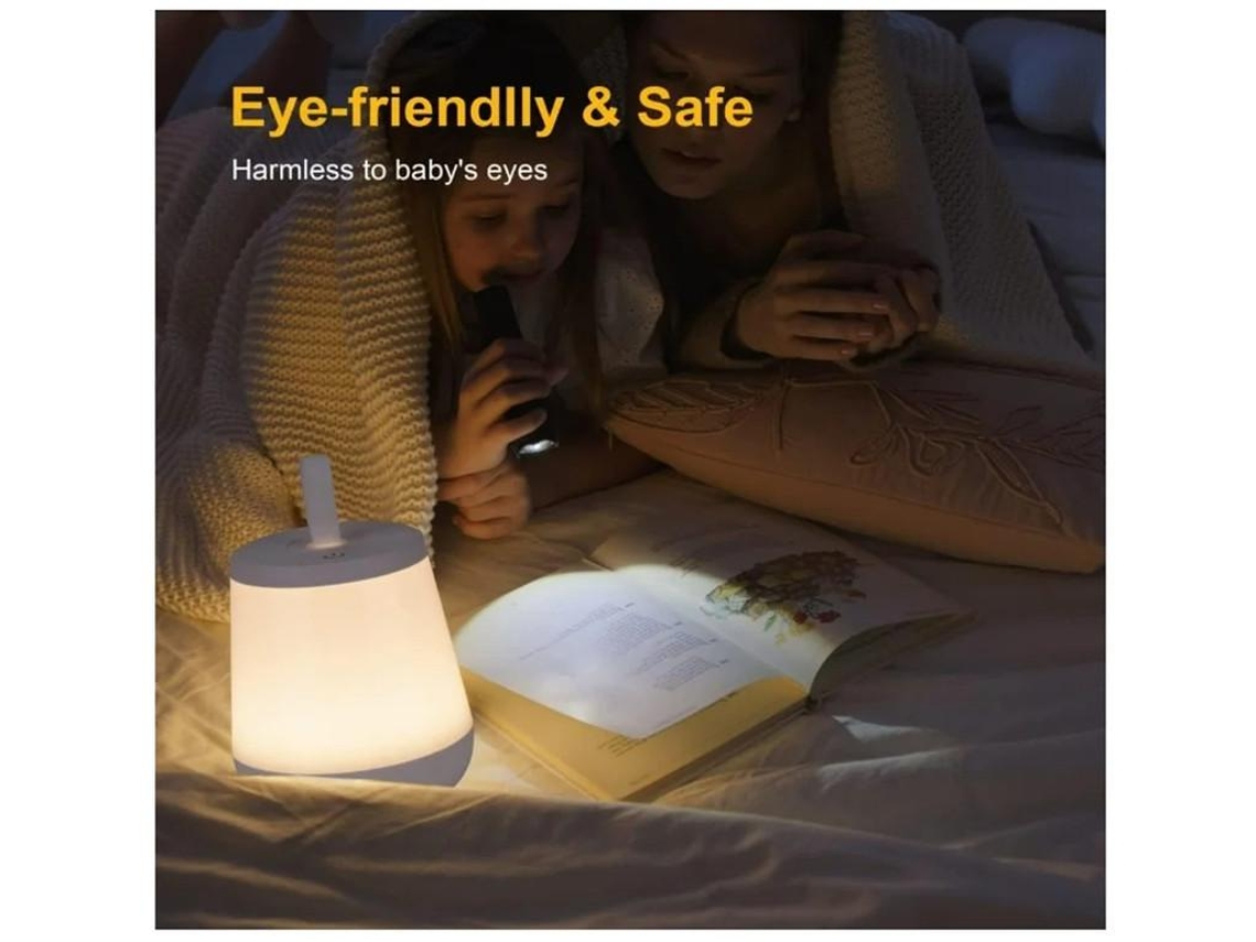 Lámpara Táctil Luz Nocturna Led Portátil Puerto De Carga Usb Rápida Luz Blanca Cálida Regulable De 5 Niveles Y Rgb Yizhood