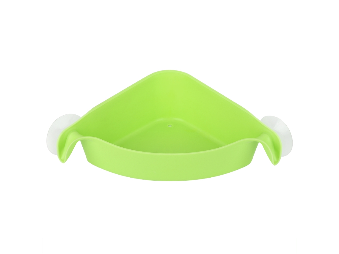 Estante de almacenamiento de pared para baño con ventosas dobles (verde)