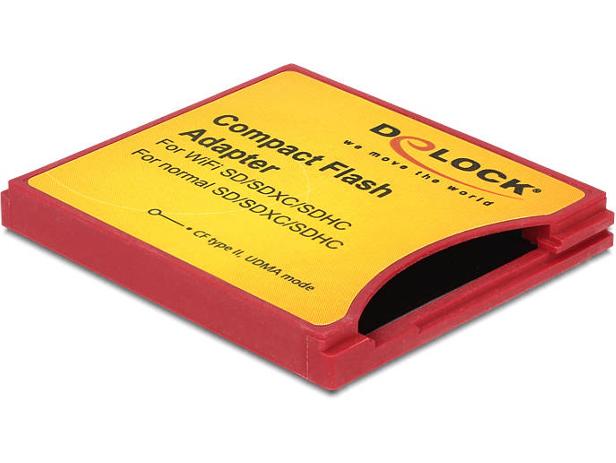 Cable Adaptador DELOCK CF type II para SD Rojo y Amarillo