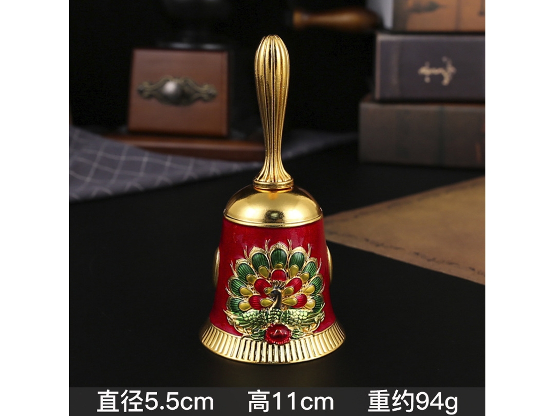 (jin Hongcai) Campana De Cobre Retro Con Manivela Para Servir Platos (metal)
