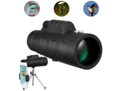 Telescopio monocular Hd 50X60 Telescopio de revestimiento verde con soporte para teléfono y trípode para observación de aves y caza