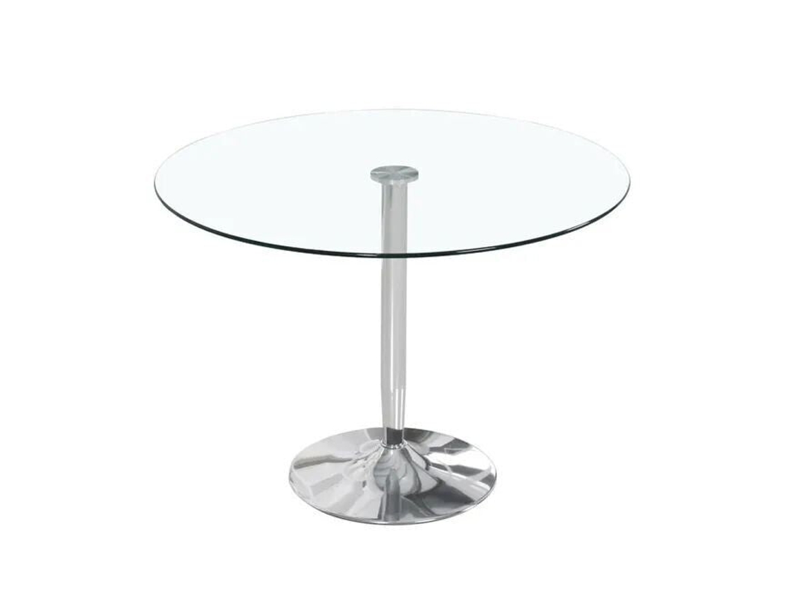 Mesa Redonda de Cristal Templado 90cm. Comedor o Cocina Gris SALDOSYSTOCKS