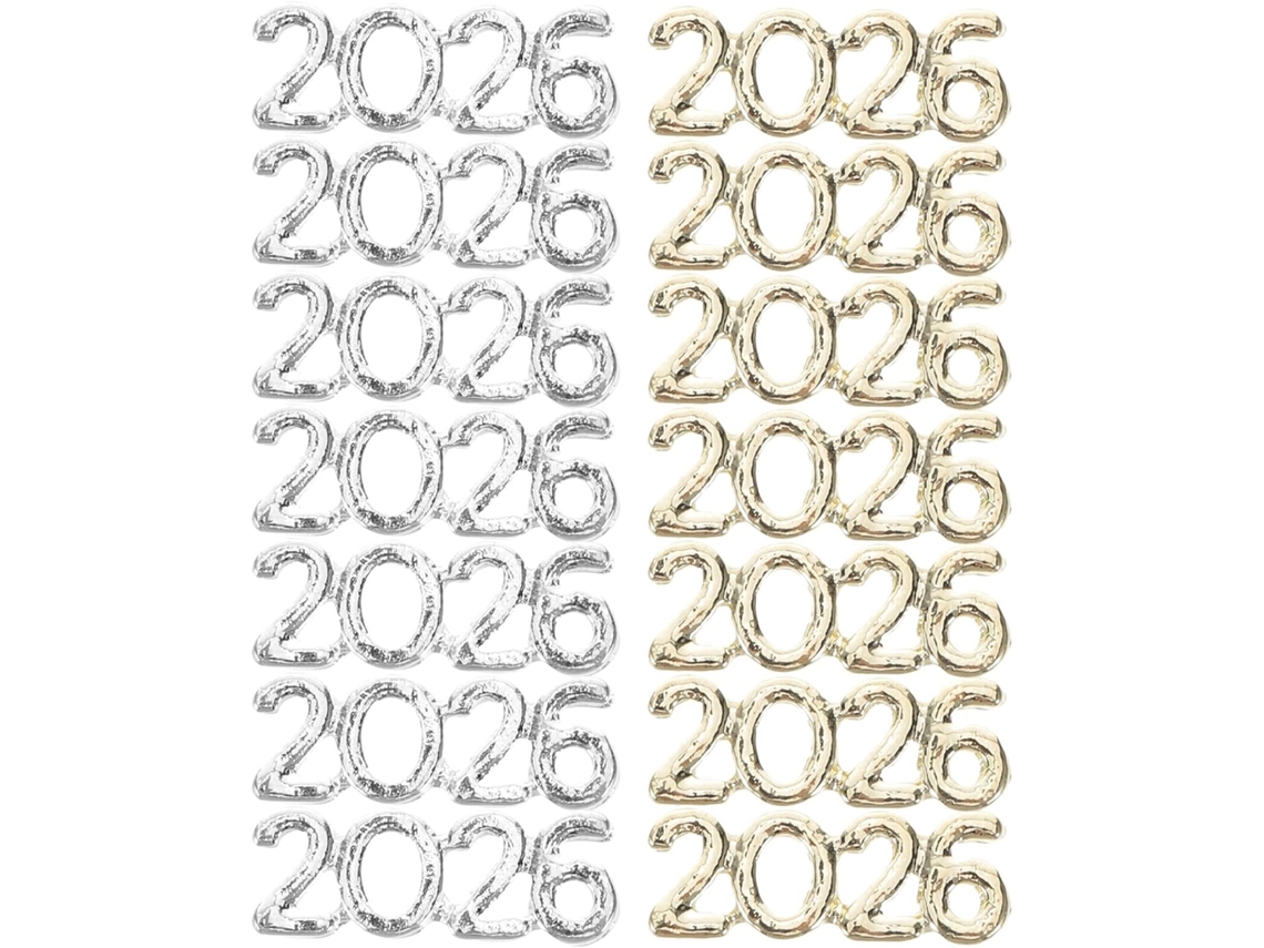 100 Pièces Breloques Métalliques Para Ongles 2026 Chiffres Doré Y Argenté, Décoration Nail Art À...