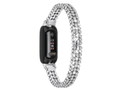 Pulseira De Substituição Para Smartwatch Fitbit Inspire 3, Com Decoração Em Strass E Liga Metálica.