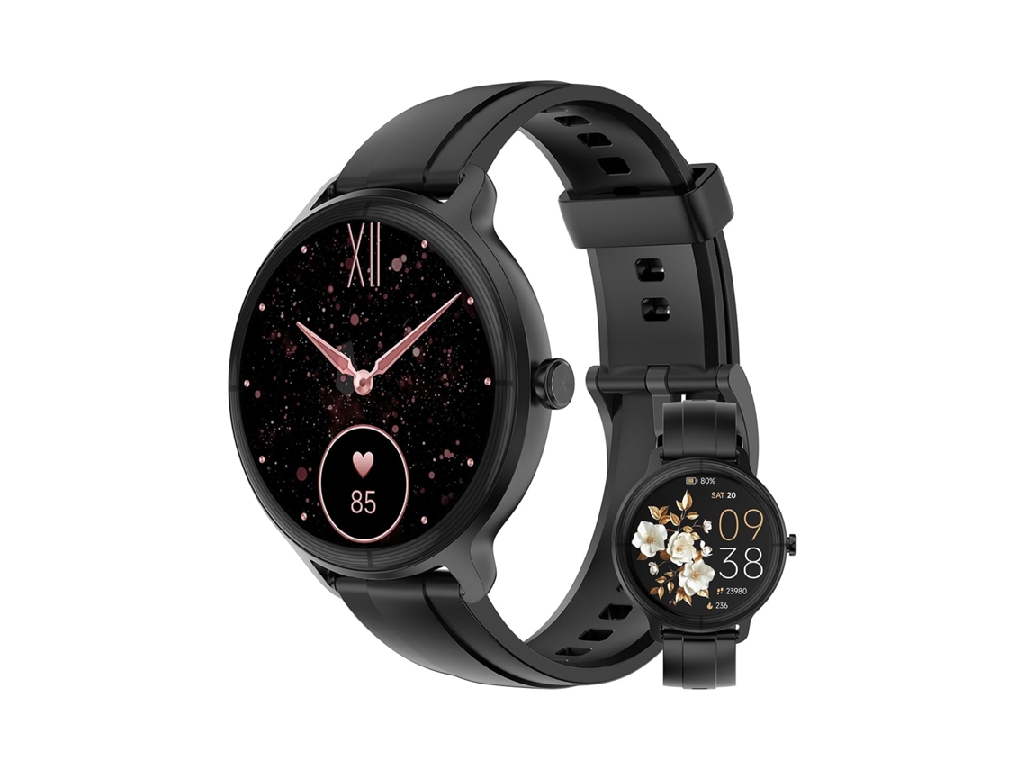 Smartwatch CHRONUS DR03 1.27" con Control por Voz IA y Monitor de Salud – Negro