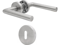 Manija de puerta de baño de doble cara, manijas de cerradura de una sola pestaña con roseta, manijas de puerta de acero inoxidable con manivela cómoda,