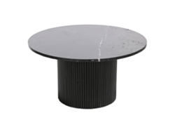 Mesa de centro de mármol negro y madera, 80x80x42cm ALEXANDRA HOUSE LIVING