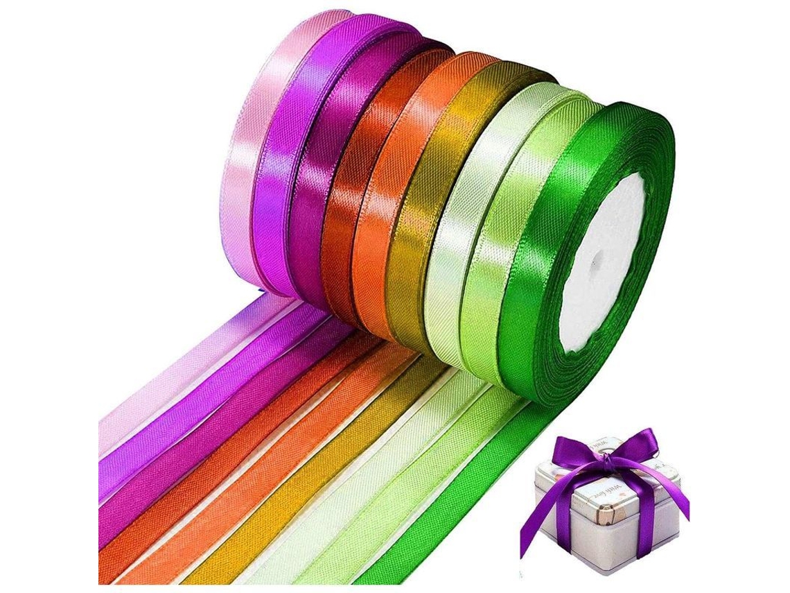 8 Cintas De Seda Surtidas De 10 Mm X 25 M Para Decoración Diy, Regalos De Boda Y Fiestas.
