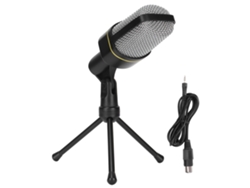 Mali microfone Condensador Profissional com Tripé 3.5mm Omnidirecional para Gravação, Conferências, Laptops, Celulares