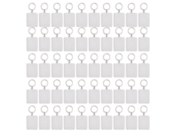 50 Unidades Llavero Marco Foto Rectangular Transparente Cadena Portarretrato Llavero Colgante