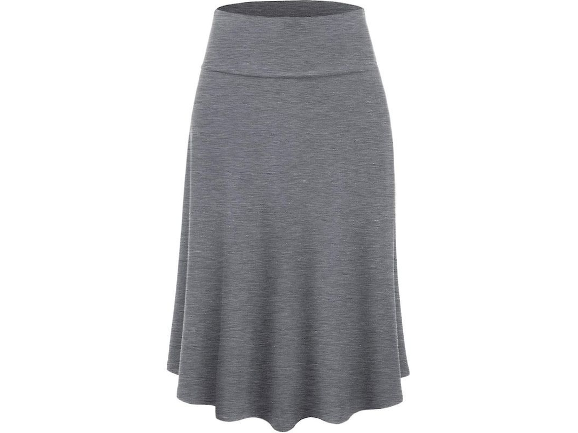2026-falda Midi Flare De Tela Ligera Y Transpirable Con Cintura Elástica Para Mujer Tallas S-3xl