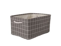 2026-canastos De Almacenamiento De Tela 3 Paquetes Plegables Con Asas Para Ropa Juguetes Armario Hogar Y Oficina (cuadricula Gris) 13.8x9.8x6.7in